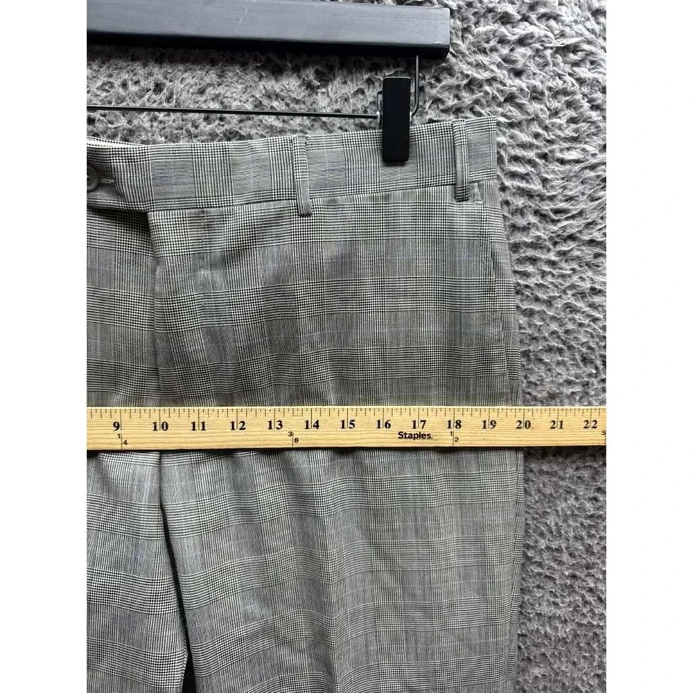 Corneliani Check Virgin‎ Wool Twill Mantua Dress Trousers Gray Mens Size 50